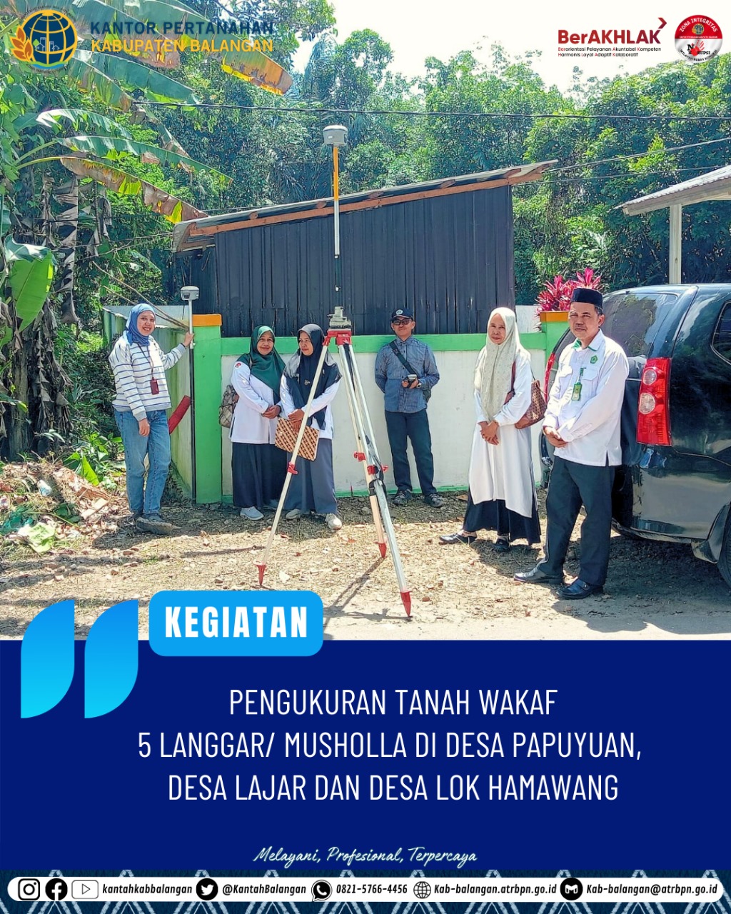 Pengukuran Tanah Wakaf 5 Langgar/ Musholla Di Desa Papuyuan, Desa Lajar dan Desa Lok Hamawang