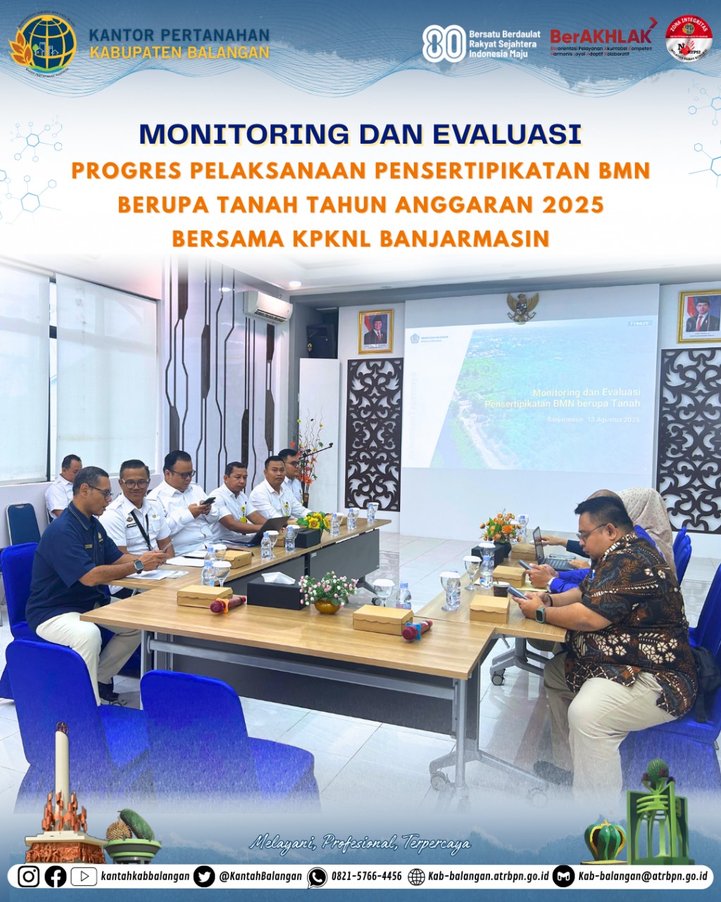 Kantah Balangan Hadiri Rapat Monev Pensertipikatan BMN di KPKNL Banjarmasin