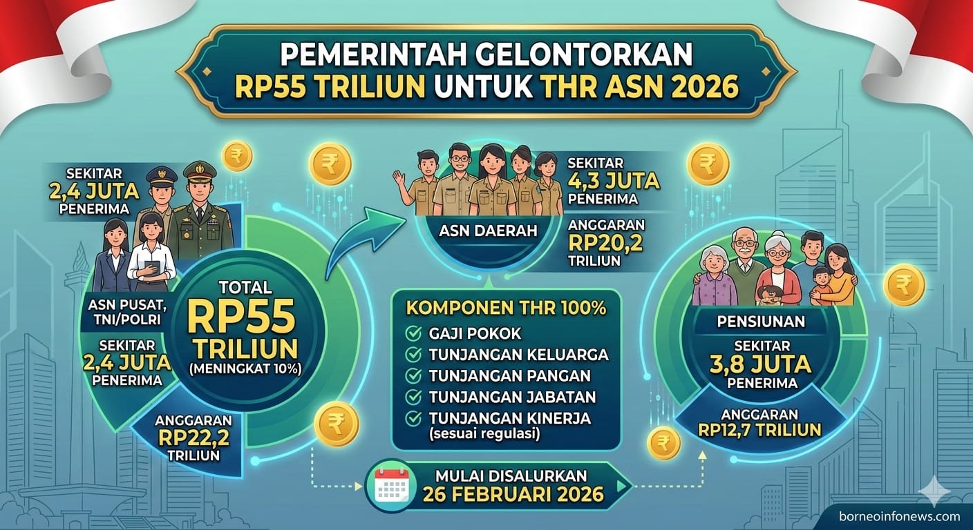 Ilustrasi pembayaran tunjangan hari raya bagi aparatur sipil negara oleh pemerintah.