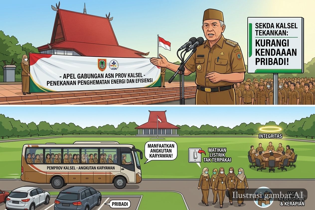 apel gabungan asn pemprov kalsel hemat energi