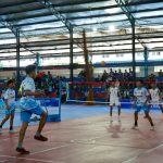 Tim sepak takraw Balangan saat bertanding pada ajang POPDA Kalsel 2026 di Banjarmasin
