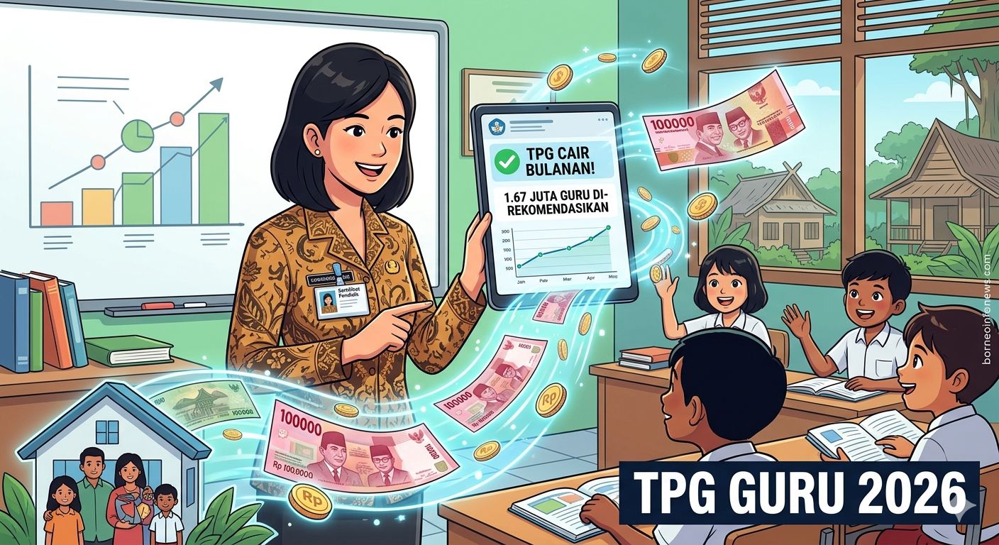 Guru menerima tunjangan profesi secara bulanan
