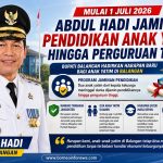 Abdul Hadi menyampaikan program jaminan pendidikan anak yatim Balangan hingga sarjana