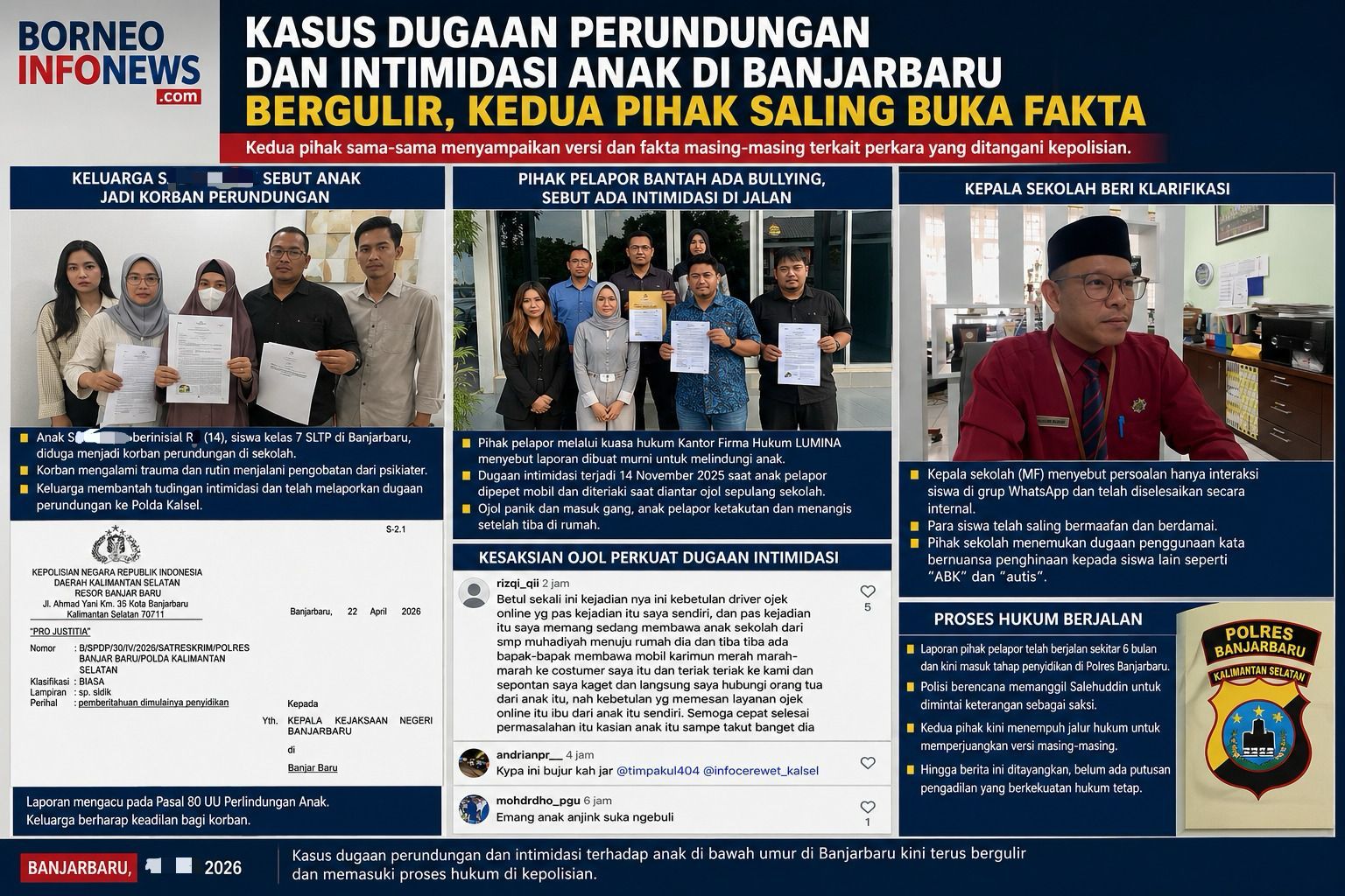 Kasus Dugaan Perundungan dan Intimidasi Anak di Banjarbaru Bergulir, Kedua Pihak Saling Buka Fakta