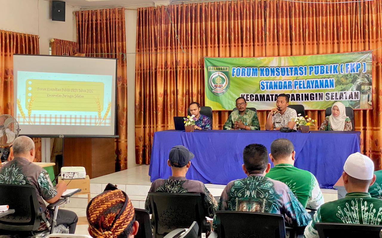 Forum Konsultasi Publik Kecamatan Paringin Selatan di Aula Kantor Kecamatan