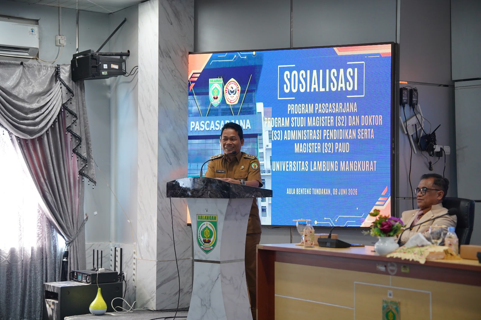 Sosialisasi Program Pascasarjana ULM di Aula Benteng Tundakan Kantor Bupati Balangan.