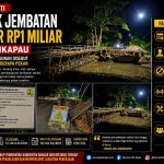 Proyek pembangunan jembatan di Desa Mandikapau Barat, Kecamatan Karang Intan, Kabupaten Banjar.