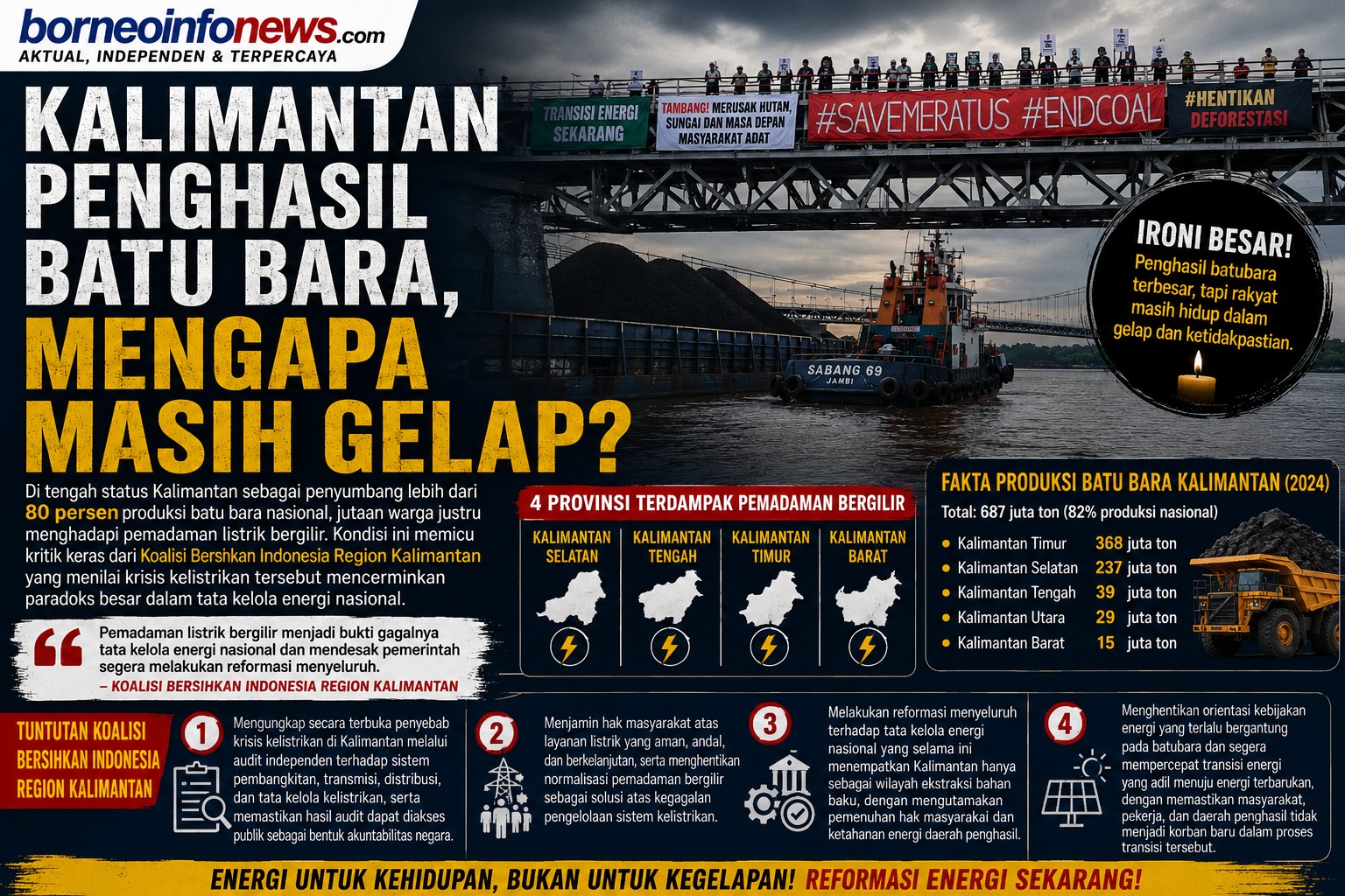 Kalimantan Penghasil Batu Bara, Mengapa Masih Gelap?