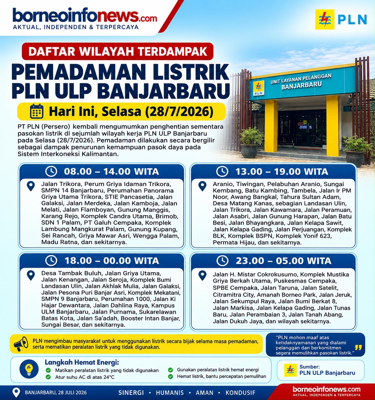Petugas PLN melakukan penanganan jaringan listrik saat proses pemulihan sistem interkoneksi Kalimantan.
