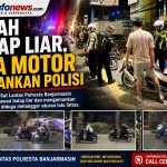 Personel Sat Lantas Polresta Banjarmasin menggelar patroli dini hari untuk mencegah balap liar.