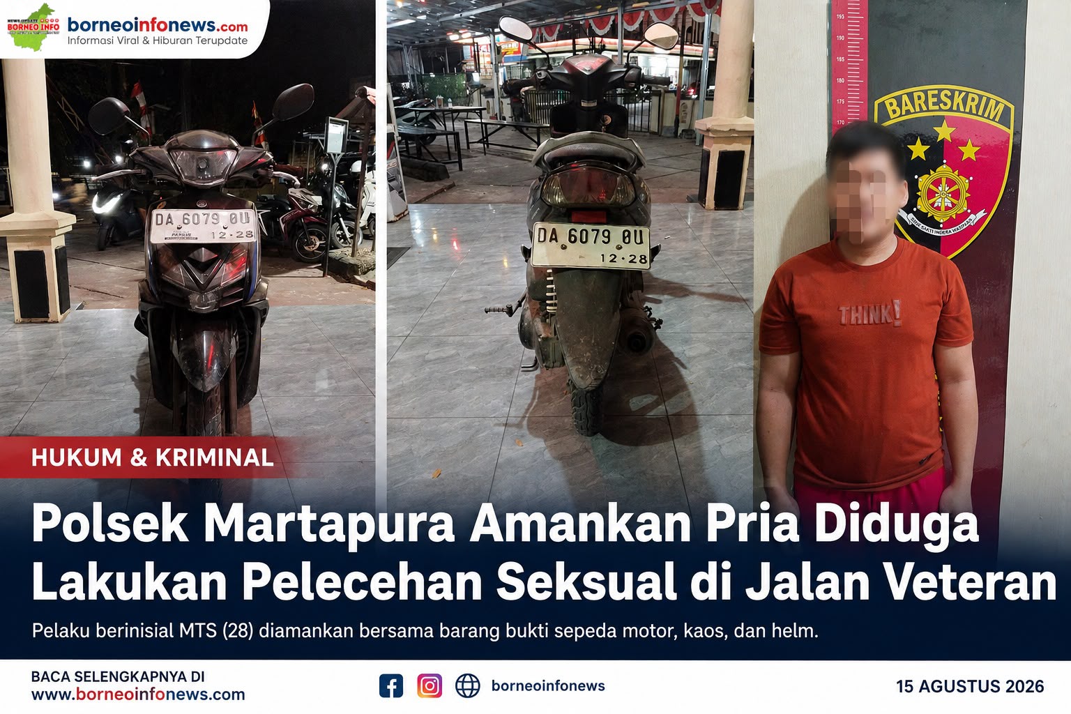 Polisi mengamankan terduga pelaku pelecehan seksual di Martapura