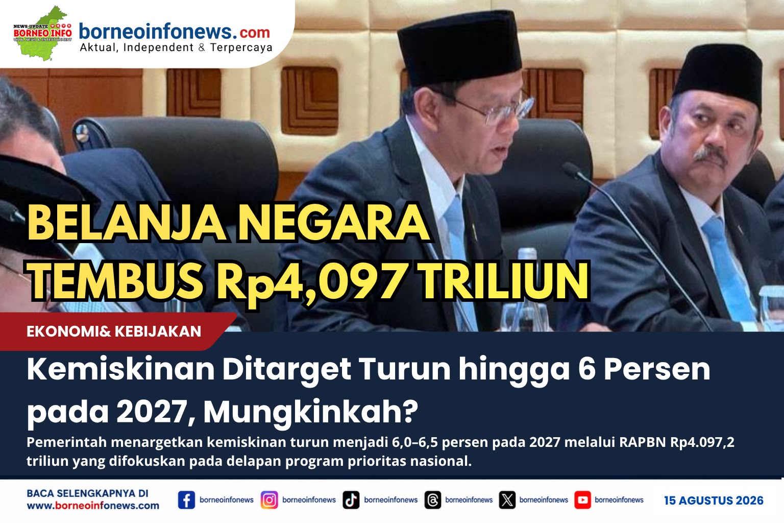 Pemerintah menargetkan pertumbuhan ekonomi Indonesia 6 persen pada 2027