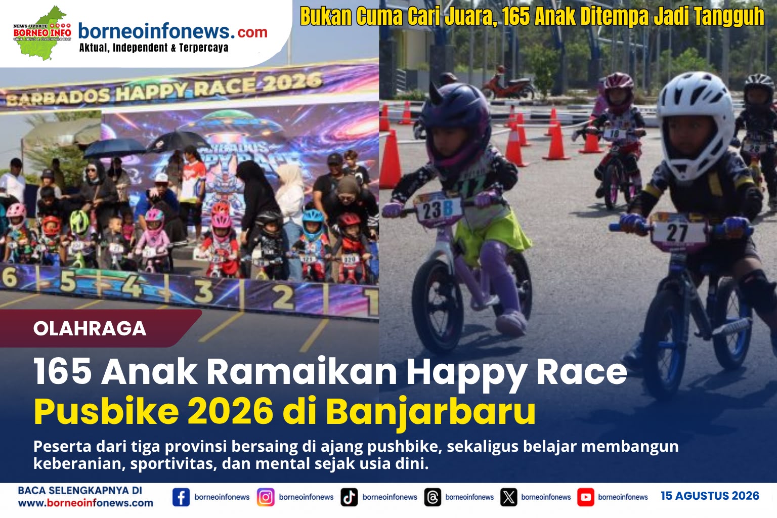 Peserta anak mengikuti Happy Race Pusbike 2026 di Banjarbaru