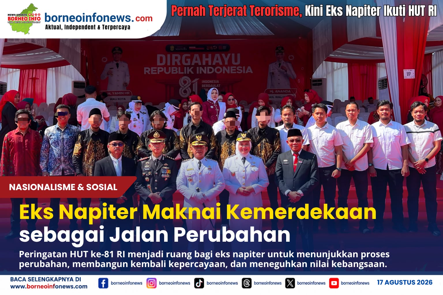 Eks napiter mengikuti rangkaian HUT ke-81 Kemerdekaan RI di Kalsel