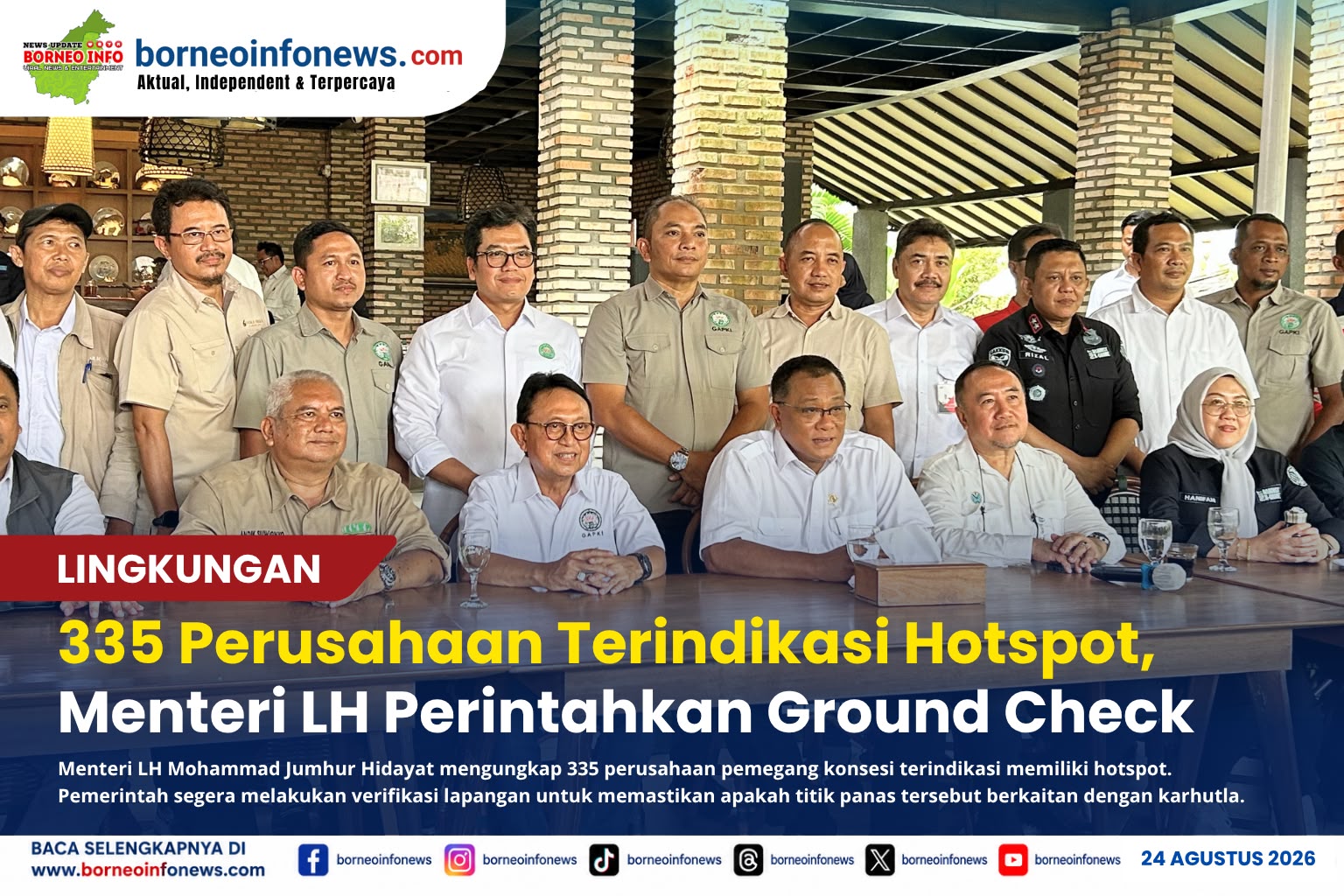 Menteri LH Ungkap 335 Perusahaan Terindikasi Hotspot, Segera Dicek