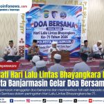 Kapolresta Banjarmasin Riza Muttaqin memimpin doa bersama Hari Lalu Lintas Bhayangkara ke-71