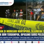Garis polisi dipasang di area terdampak kebakaran di Indrasari Martapura