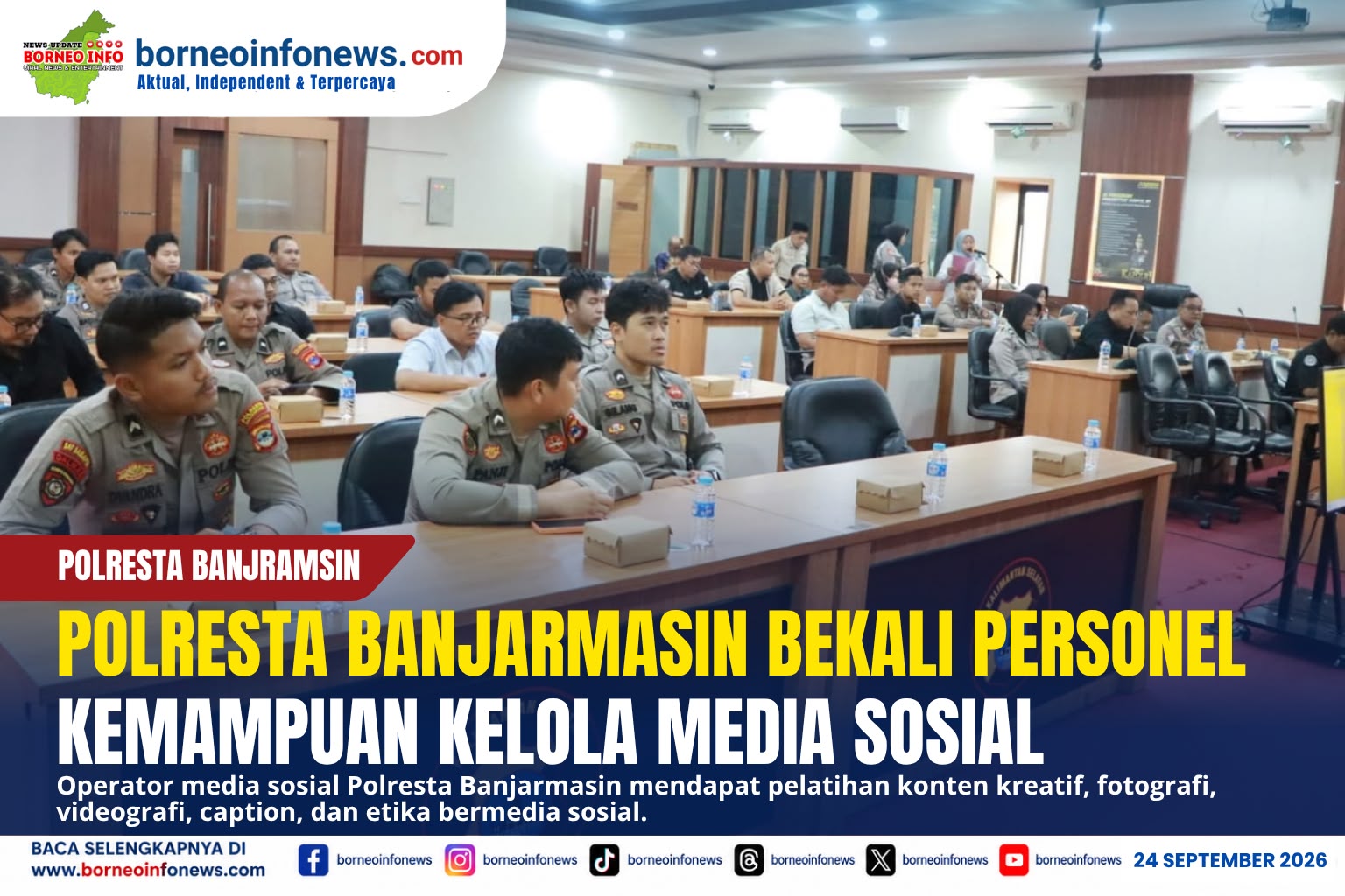 Pelatihan peningkatan kemampuan publikasi media sosial personel Polresta Banjarmasin
