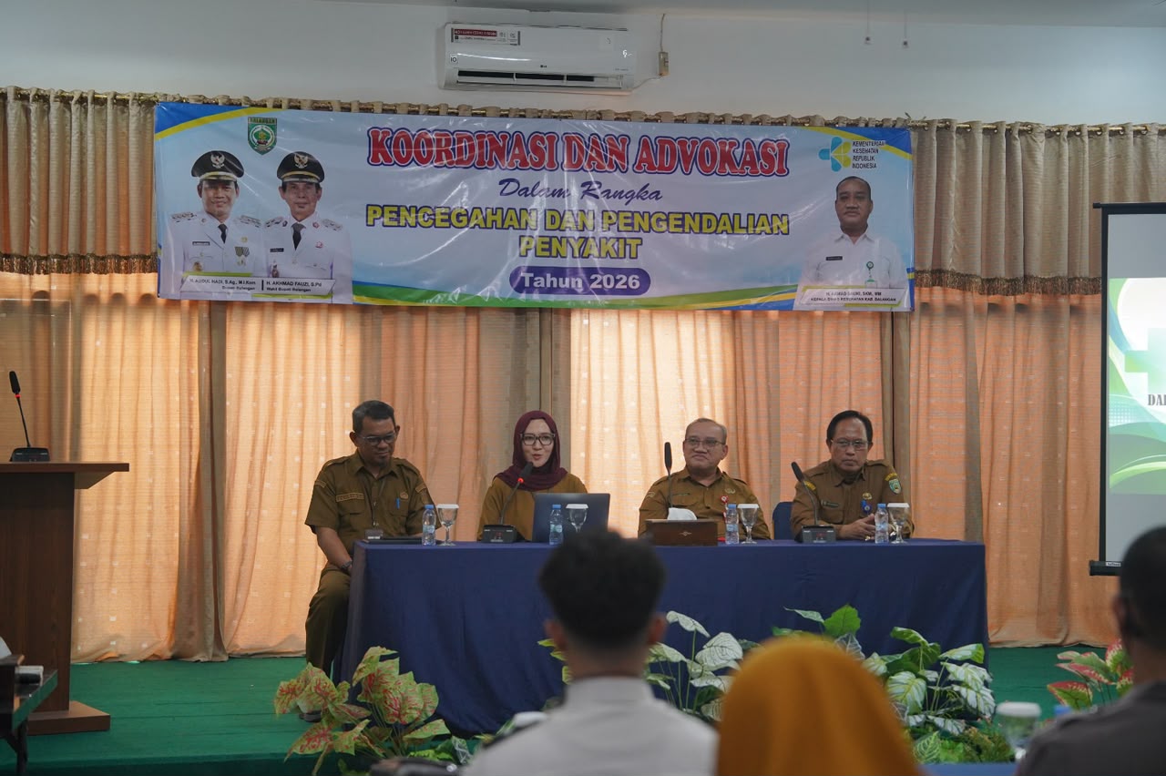 Koordinasi pencegahan dan pengendalian penyakit Dinkes Balangan bersama lintas sektor.