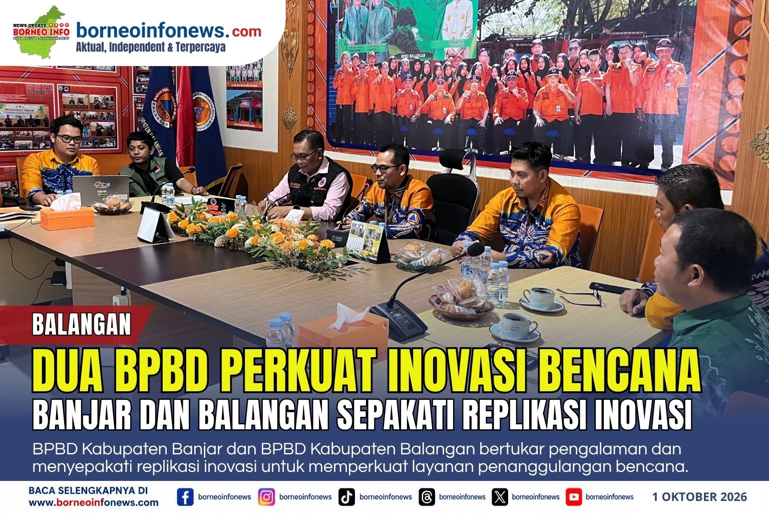 BPBD Banjar dan Balangan Sepakati Replikasi Inovasi Kebencanaan