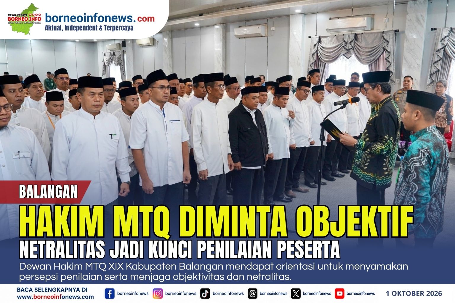 Dewan Hakim MTQ Balangan Diminta Jaga Objektivitas dan Netralitas