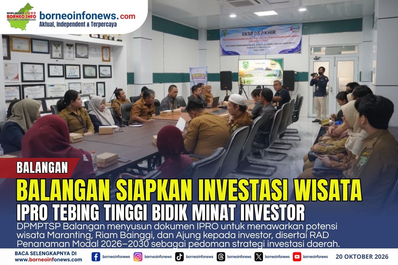 Balangan Siapkan IPRO Wisata Tebing Tinggi untuk Tarik Investor