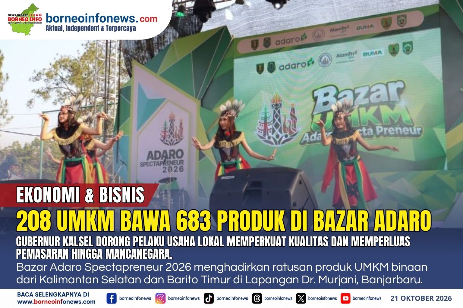 Gubernur Kalsel Dorong UMKM Tembus Pasar Nasional dan Mancanegara
