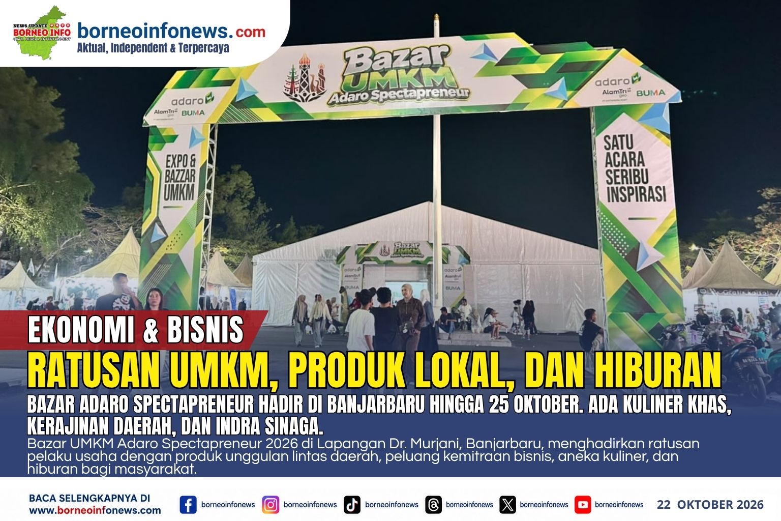 Ratusan UMKM Ramaikan Bazar Adaro Spectapreneur, Ada Produk Daerah dan Hiburan