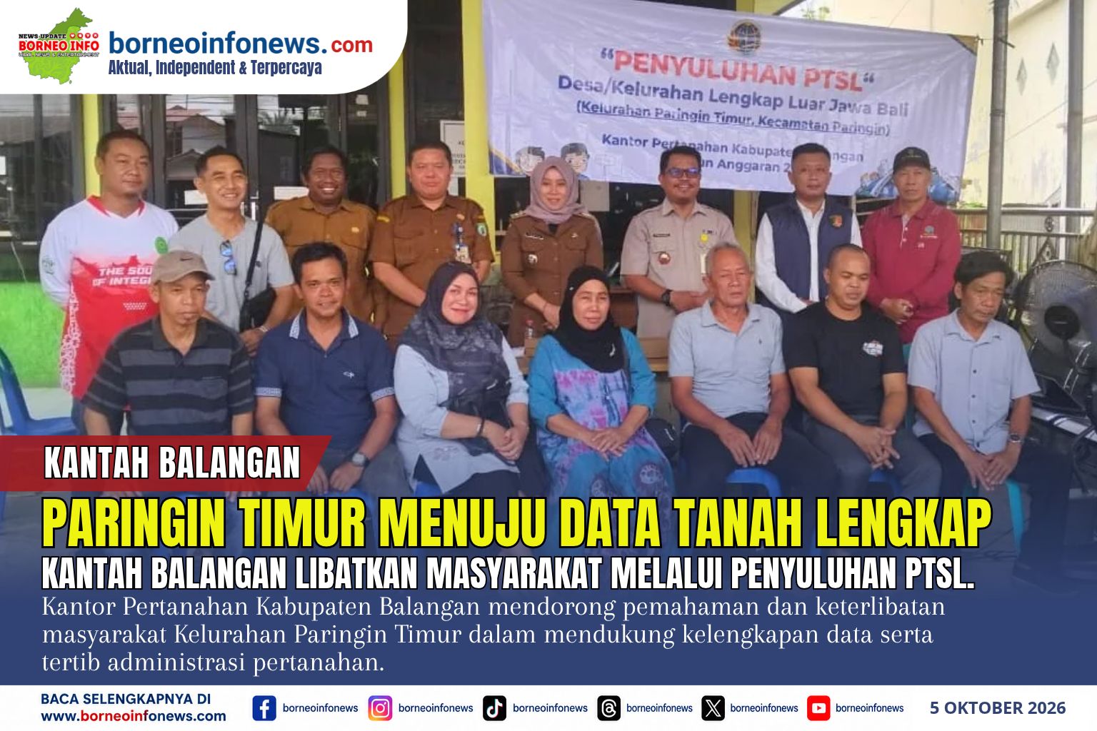 Kantah Balangan Ajak Warga Wujudkan Data Pertanahan Lengkap