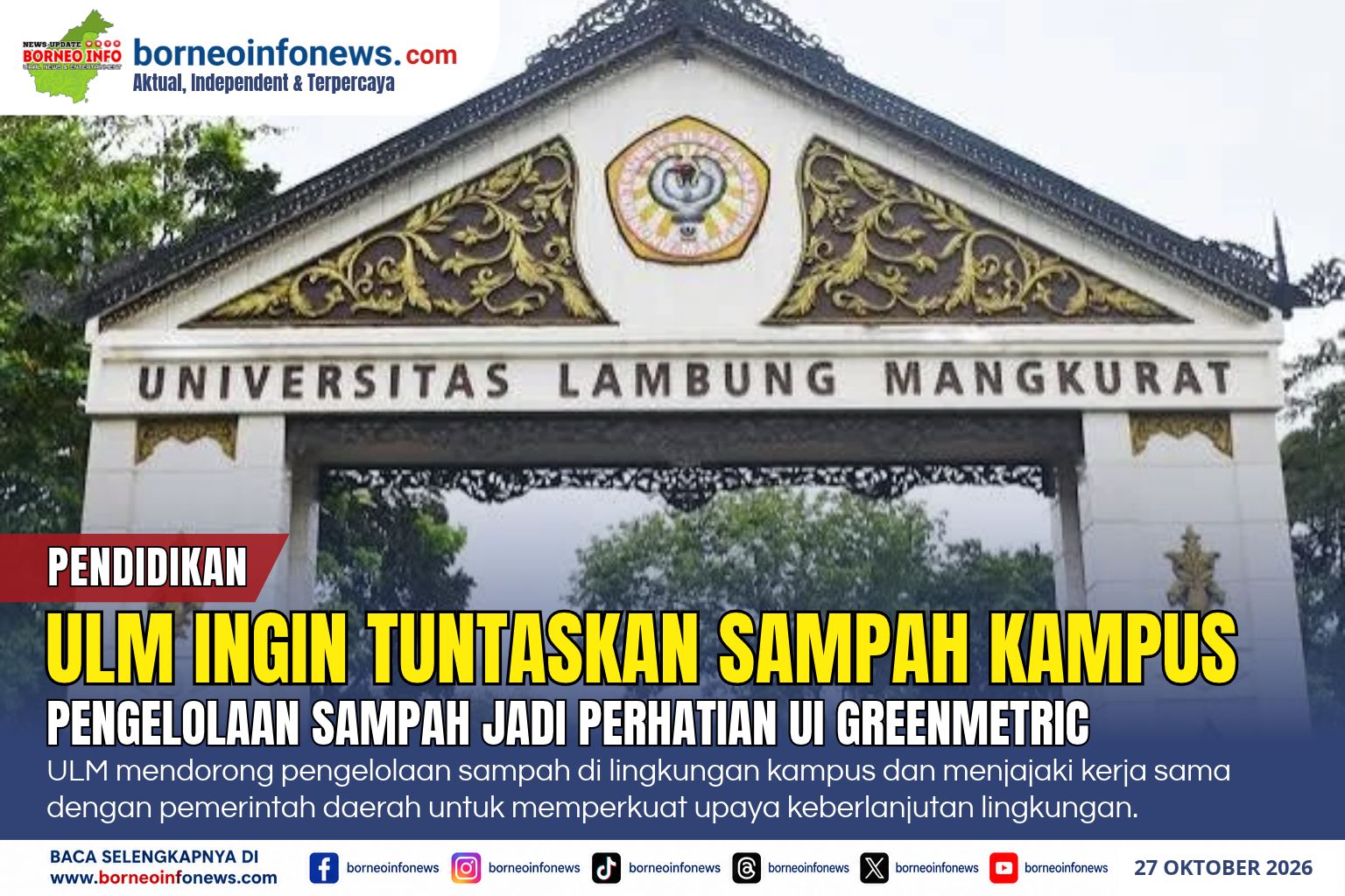 Ketua dan Koordinator UI GreenMetric ULM saat wawancara mengenai pengelolaan sampah di lingkungan kampus.