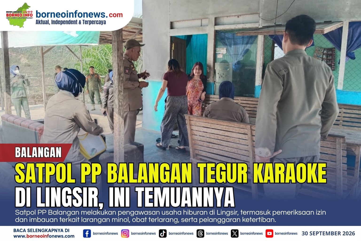 Satpol PP Balangan melakukan pengawasan usaha hiburan di Lingsir