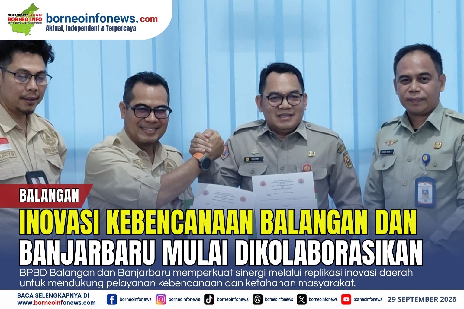 Penandatanganan MoU BPBD Balangan dan BPBD Banjarbaru