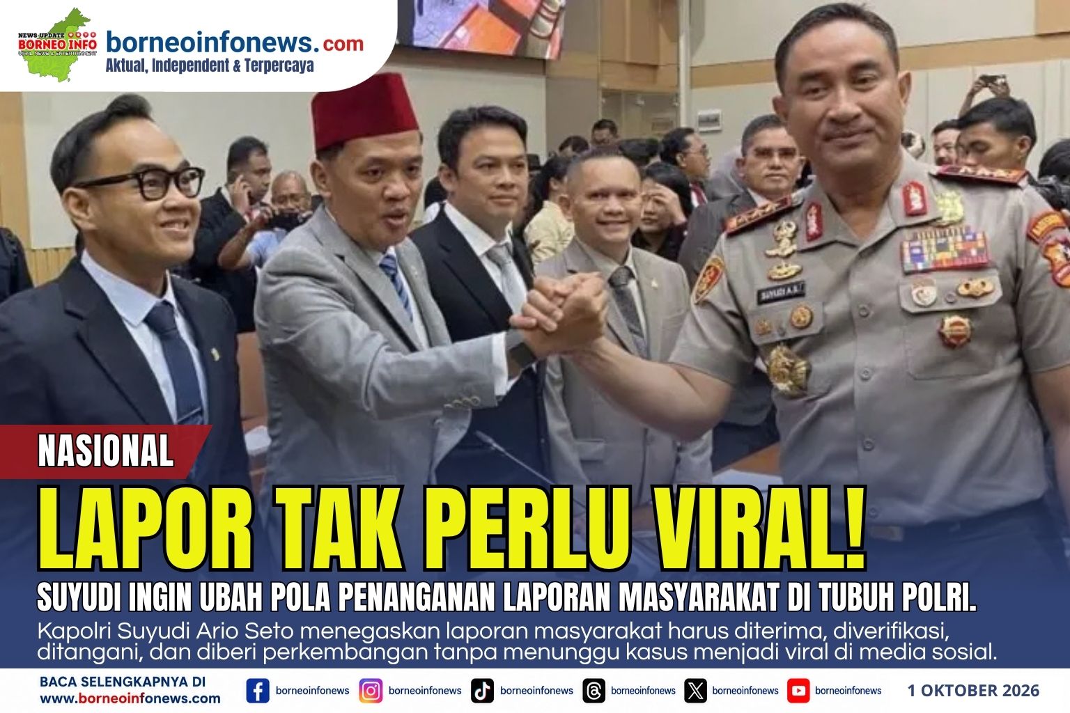 Kapolri Komjen Pol Suyudi Ario Seto saat menyampaikan visi dan misi di hadapan Komisi III DPR RI