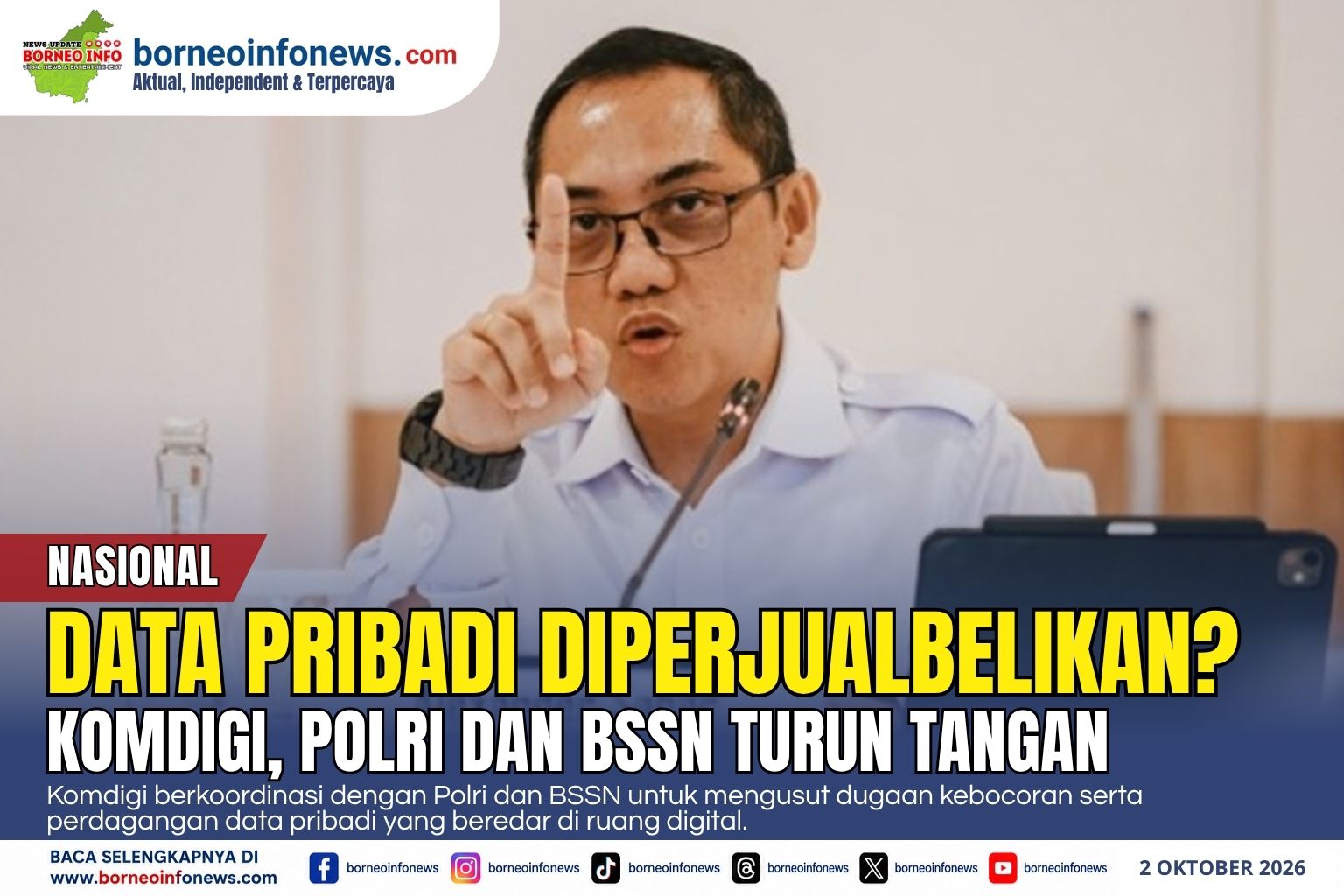 Komdigi mengusut dugaan jual beli data pribadi ilegal di ruang digital