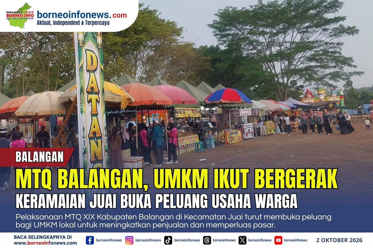 Pelaku UMKM membuka stan saat pelaksanaan MTQ XIX Balangan di Juai